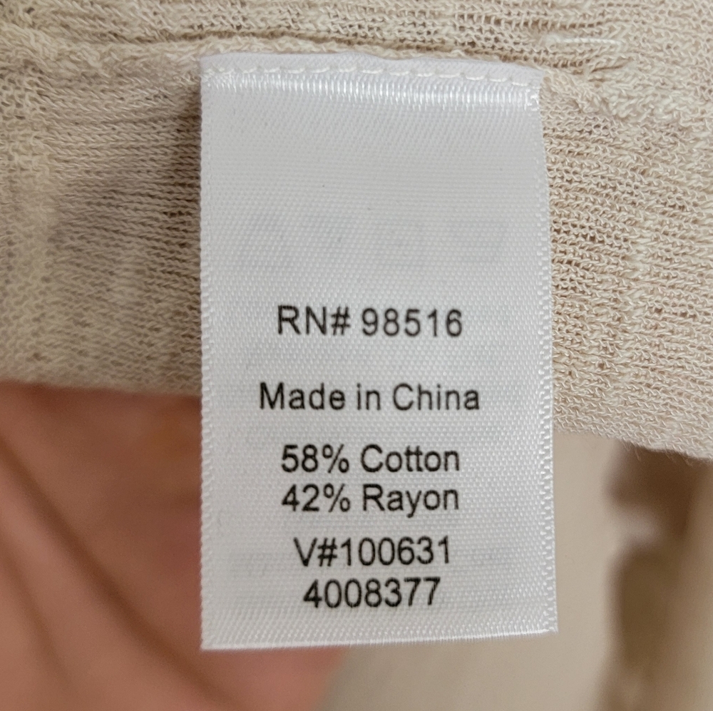 Coldwater Creek Cream Cardigan Sweater Lightweight Open-Front - Picture 6 of 9